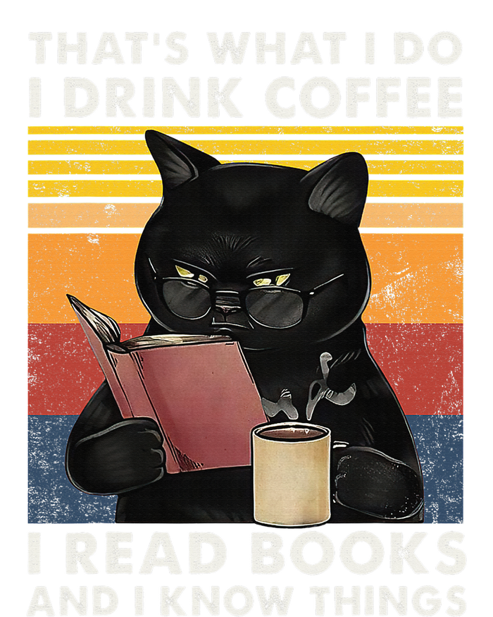 That's What I Do I Drink Coffee I Read Books Retro Black Cat 16 in Basic Backpack