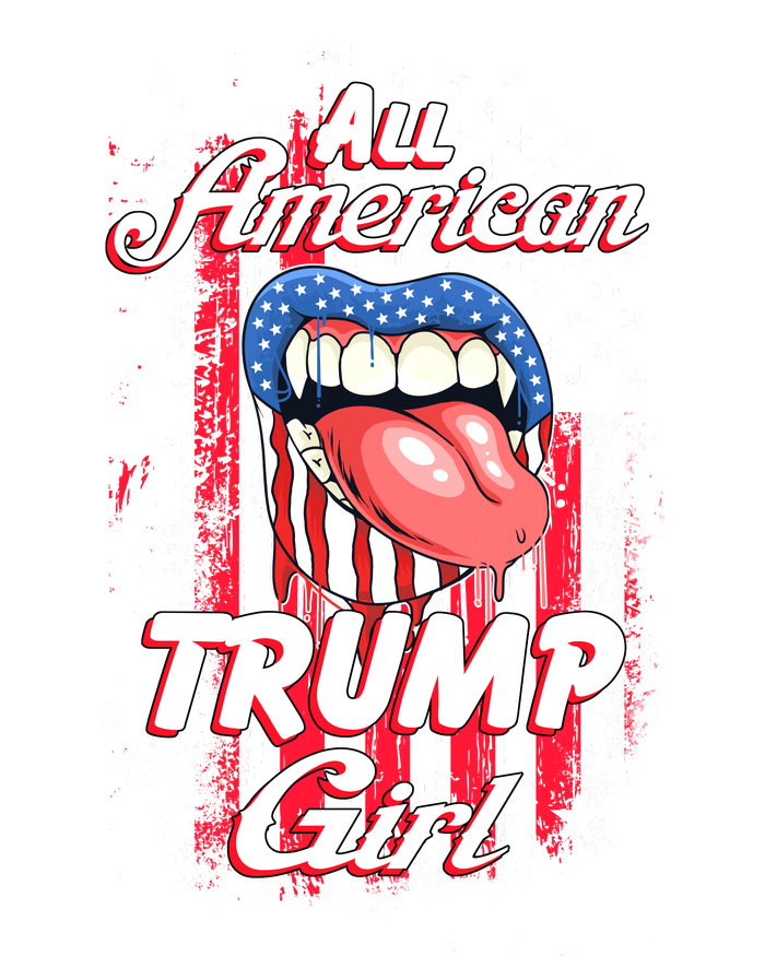 All American Trump Girl 2024 Shirts Trump Flag Women Girls Women's Racerback Tank