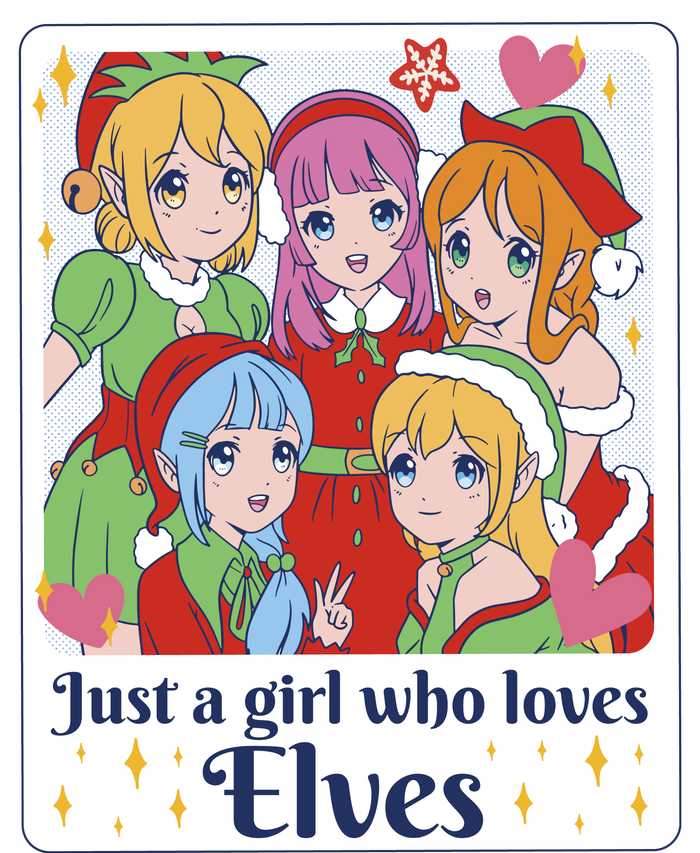 Just A Girl Who Loves Elves Anime Christmas Tall T-Shirt