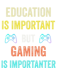 Funny Education Is Important But Gaming Is Importanter Gamer High Crown Mesh Back Trucker Hat