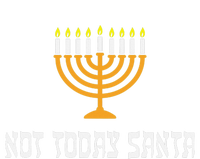 Not Today Santa Menorah Funny Jewish Hanukkah  Striped Beanie with Solid Band