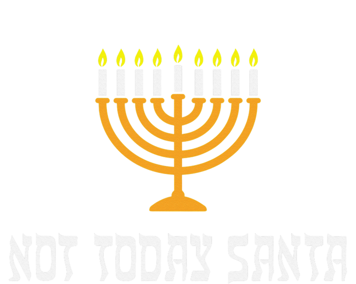 Not Today Santa Menorah Funny Jewish Hanukkah  Striped Beanie with Solid Band