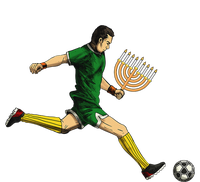 Soccer Player Menorah Hanukkah Sport Chanukah Jewish Holiday  Cooling Performance Long Sleeve Crew