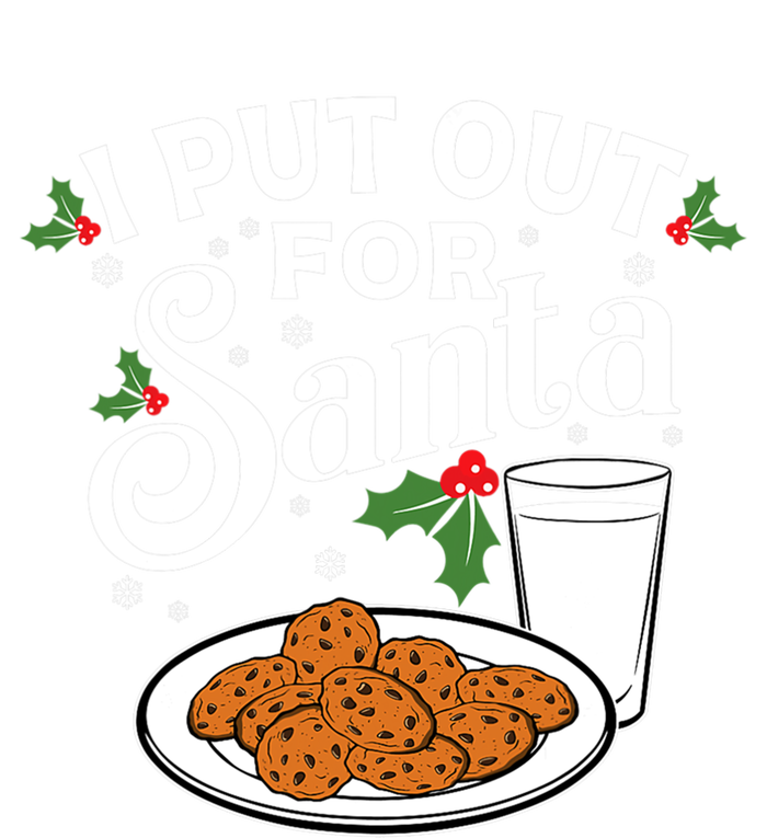 I Put Out For Santa Funny Christmas Cookies And Milk Meaningful Gift Women's V-Neck T-Shirt