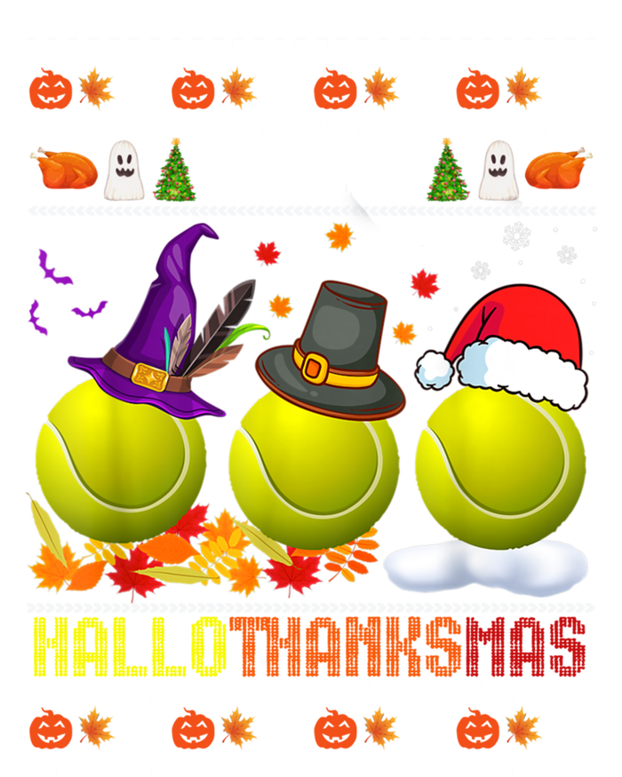 Happy Hallothanksmas Tennis Halloween Thanksgiving Xmas Gift Sweatshirt