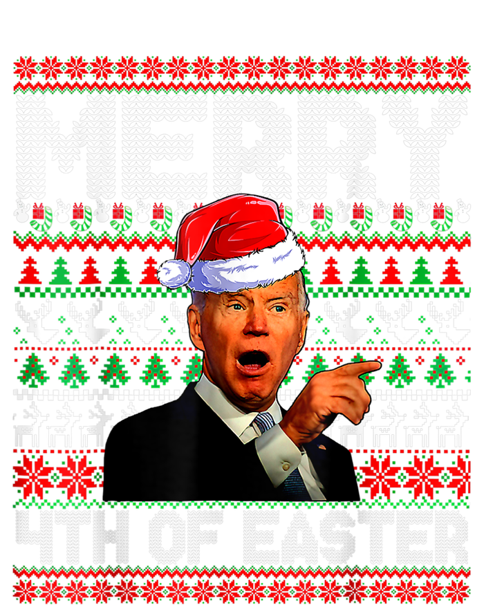 Funny Santa Joe Biden Merry 4th Of Easter Ugly Christmas Magnet