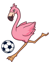 Cartoon Flamingo Playing Soccer T-Shirt