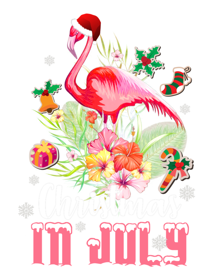 Christmas In July Cool Gift Pink Flamingo Gift V-Neck T-Shirt