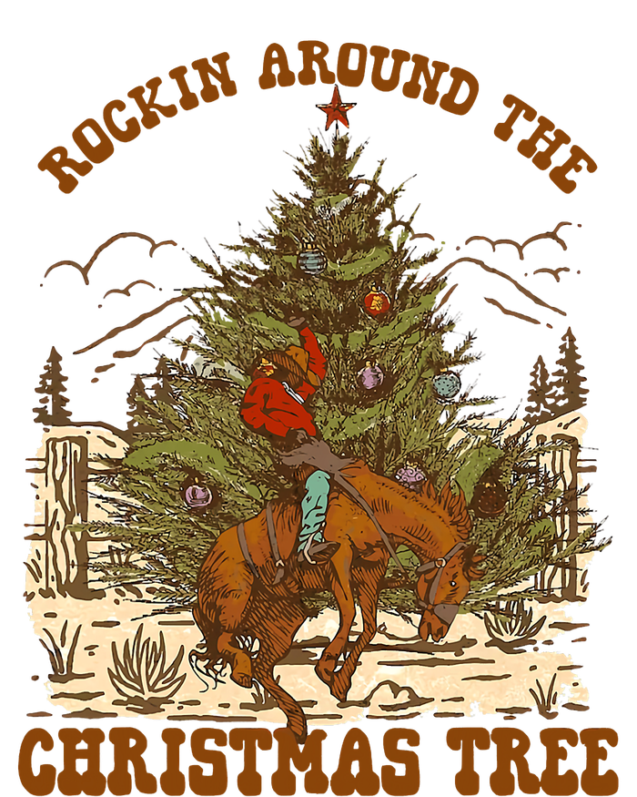 Funny Cowboy Horsing Rocking Around Christmas Tree Western T-Shirt