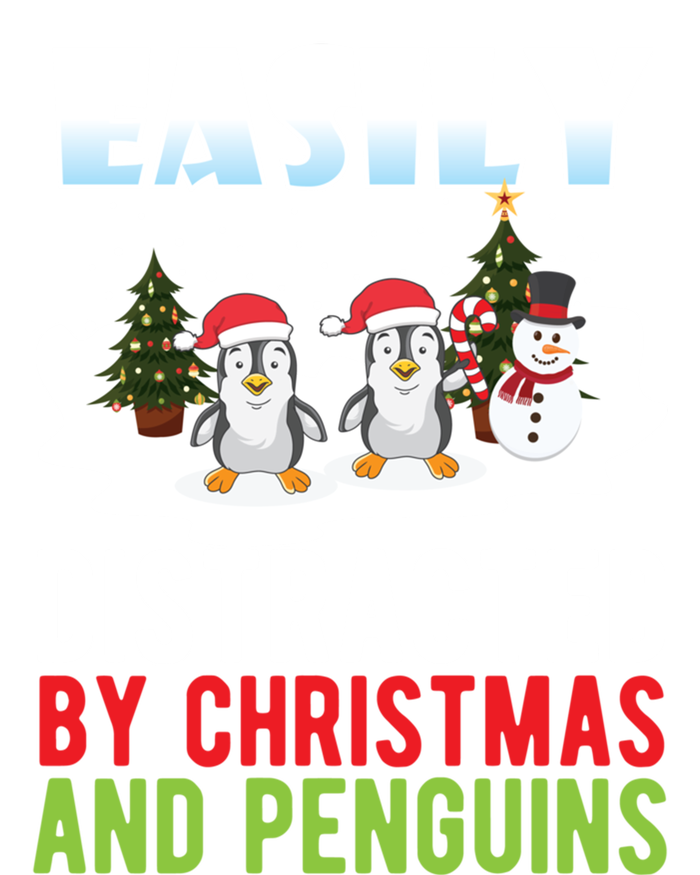 Easily Distracted By Christmas And Penguins Xmas Animal Gift Great Gift T-Shirt