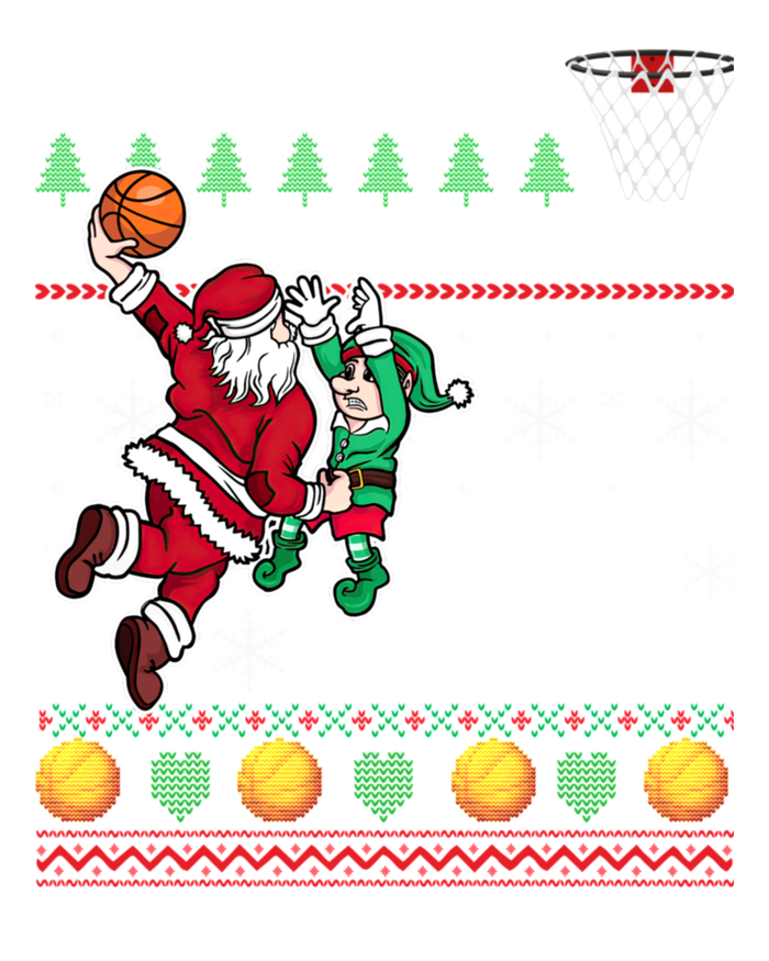 Ugly Christmas Merry Swishmas Basketball Gift Kids Hoodie