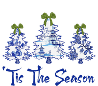 Tis The Season Chinoiserie Christmas Trees Funny Holiday  Valucap Bio-Washed Visor