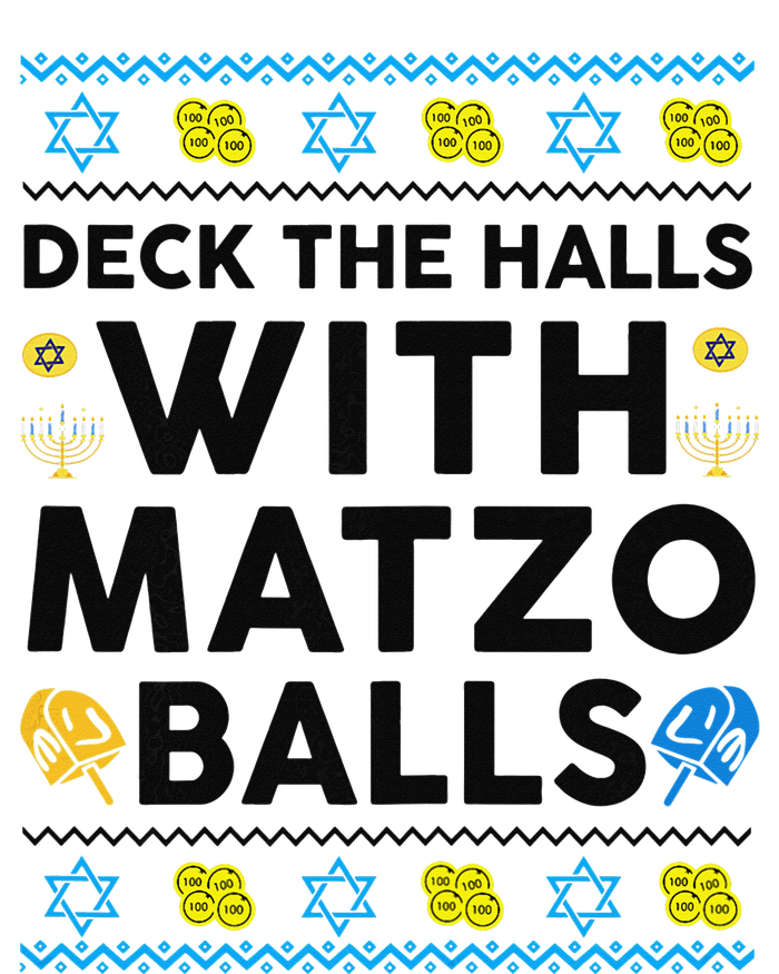  Deck The Halls With Matzo Balls Ugly Hanukkah Happy Jewish  T-Shirt