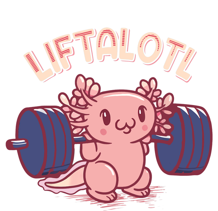 Liftalotl Lifting Axolotl Weightlifting Gym Workout Girl Boy Ladies Long Sleeve Shirt