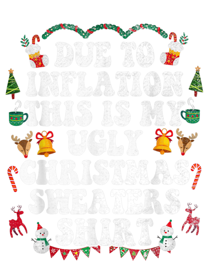 Funny Due To Inflation This Is My Ugly Sweater For Christmas Gift Valucap Bio-Washed Visor