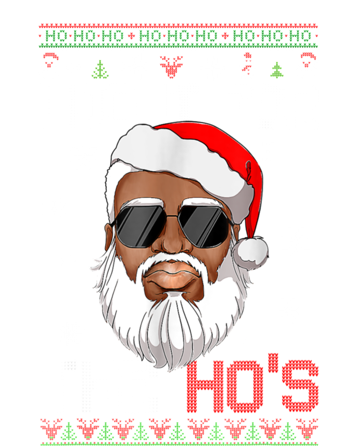 I Do It For The Hos Christmas African American Santa Black T-Shirt