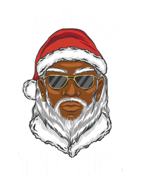 I Do It For The Hos Christmas African American Santa Black Pom Pom 12in Knit Beanie