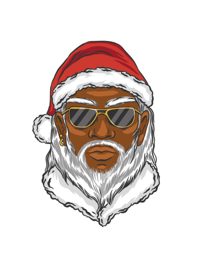 I Do It For The Hos Christmas African American Santa Black Pom Pom 12in Knit Beanie