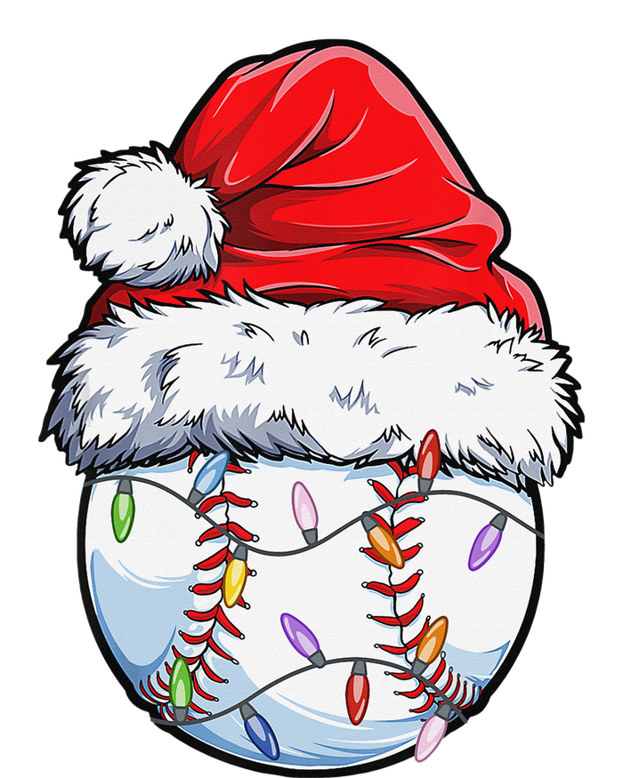 Baseball Christmas Santa Hat Funny Baseball Xmas Holiday  Premium Hoodie