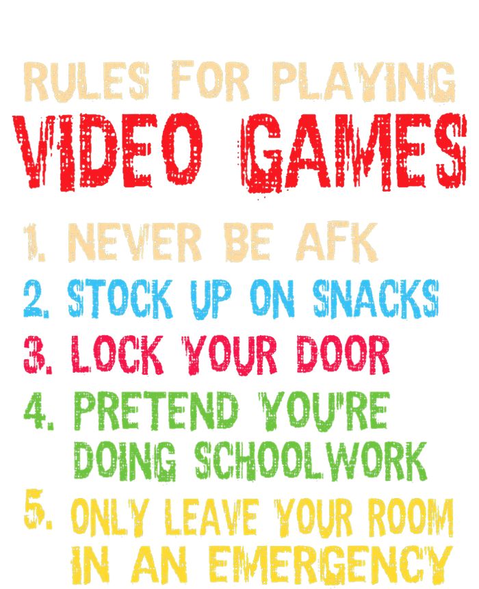 Funny Gamer Boys Teens Saying Rules For Playing Video Games Kids T-Shirt