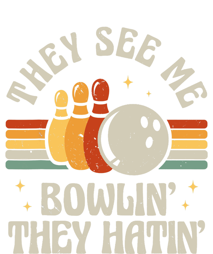 Retro Bowling They See Me Bowlin' They Hatin' Vintage Bowler 25L Jumbo Tote