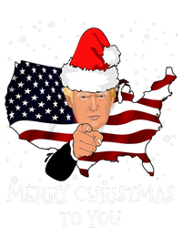 Merry Christmas President Trump Santa Hat America Flag Yupoong Adult 5-Panel Trucker Hat