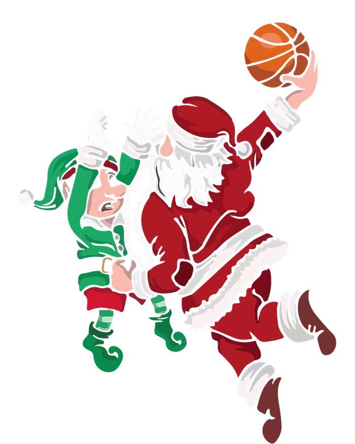 Santa Claus Elf Playing Basketball Christmas Pajama Sport XMas T-Shirt