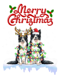 Border Collie Christmas Lights Matching Family Xmas Dog Gift Kids T-Shirt