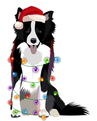 Border Collie Christmas Lights Xmas Dog Lover Cute Gift Tie-Dye T-Shirt