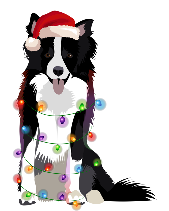 Border Collie Christmas Lights Xmas Dog Lover Cute Gift Tie-Dye T-Shirt