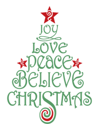 Joy Love Peace Believe Christmas Gift Xmas Tree Funny Gift Women's Flannel Pajama Set