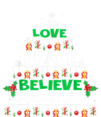 Joy Love Peace Believe Christmas Tree Pajama Xmas Holiday Cool Gift Tie-Dye T-Shirt