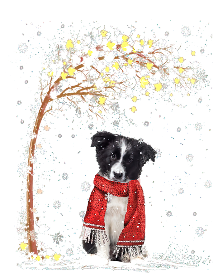 Border Collie Dog Tree Christmas Snow Pajama Xmas Dog Lover Cool Gift Full Zip Hoodie