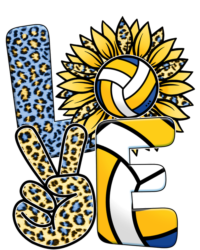 Volleyball Sayings For Shirts, Love Volleyball Leopard Sunflower Sports Ball Tall Sweatshirt