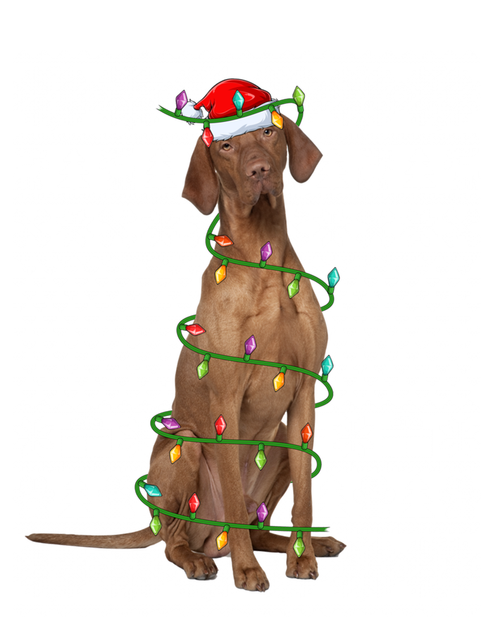 Ugly Sweater Style Xmas Lights Santa Vizsla Dog Christmas Gift Hoodie