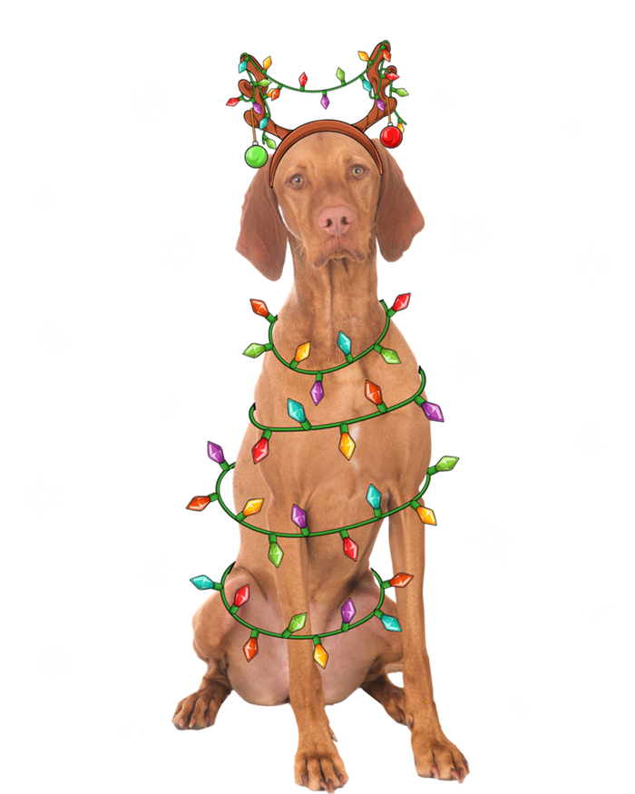 Vizsla Dog Xmas Lighting Reindeer Hat Vizsla Christmas Gift Tie-Dye T-Shirt