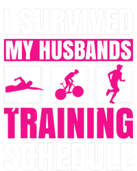 I Survived My Husbands Training Schedule Triathlon 7 Panel Mesh Trucker Snapback Hat