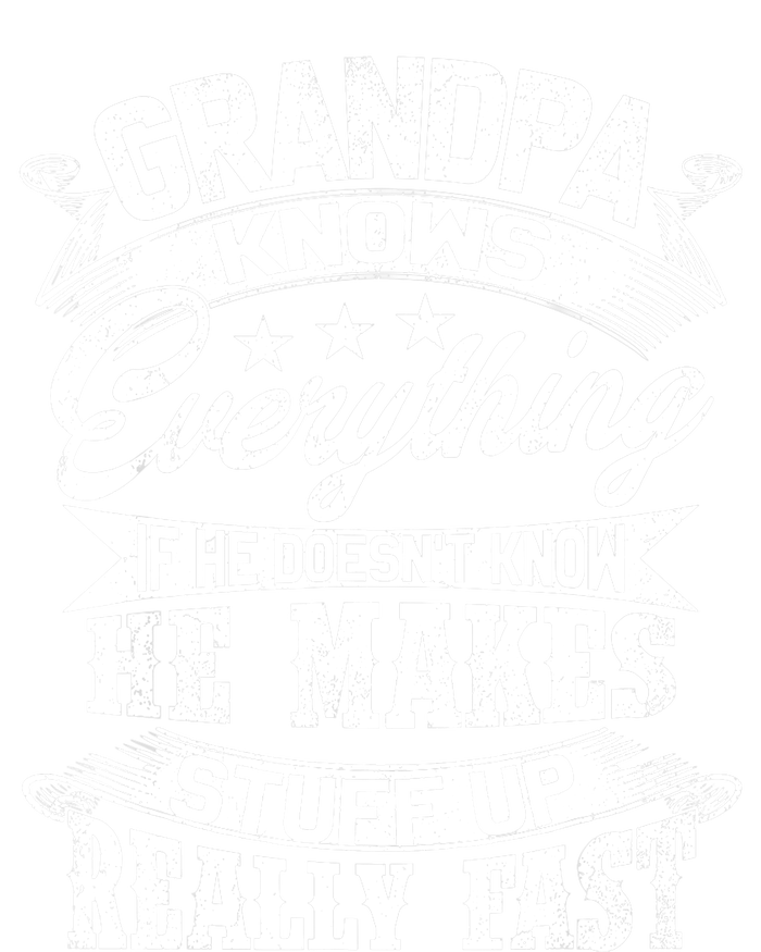 Grandpa Knows Everything Funny Gift For Father's Day Dry Zone Grid Polo