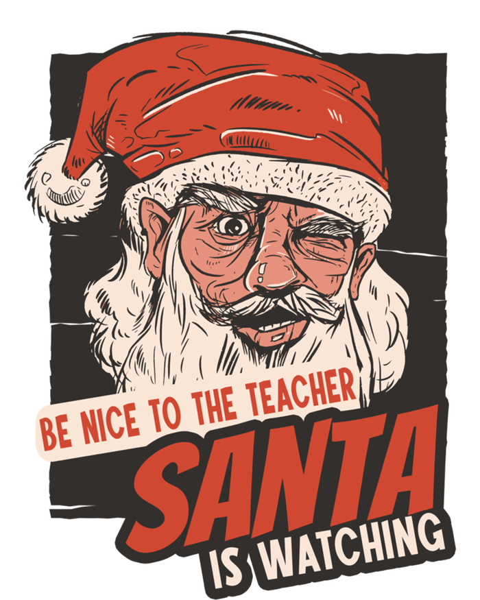 Be Nice To The Teacher Santa Is Watching Funny School Xmas Gift Ceramic Bell Ornament