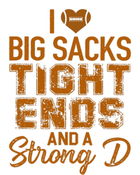 I Love Big Sacks Tight Ends And A Strong D Funny Football Women's Tri-Blend 3/4-Sleeve Raglan Shirt