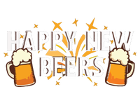 Happy New Beers New Year NYE Party Funny Striped Beanie with Solid Band