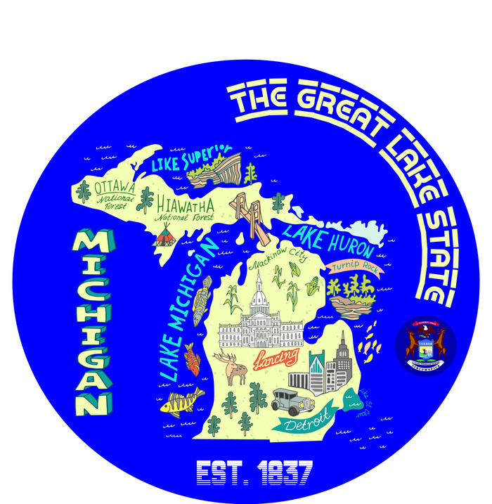 Michigan Circle Emblem The Great Lake State T-Shirt