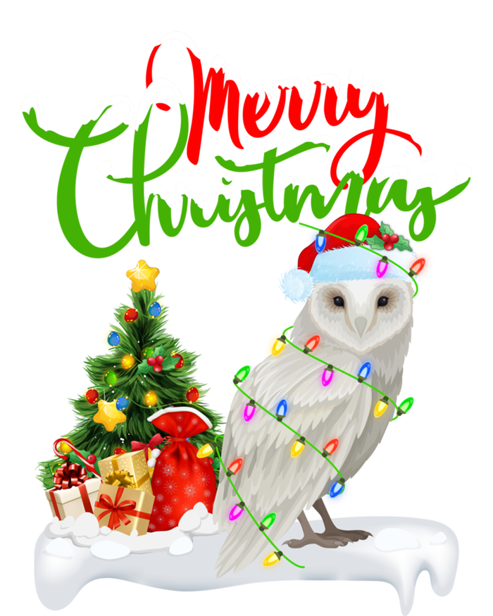 Funny Snowy Owl Bird Lover Xmas Lighting Snowy Owl Christmas Gift Zip Tote Bag