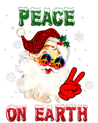 Peace On Earth Sign Merry Christmas Santa Hat Hippie Xmas Holiday Striped Beanie with Solid Band