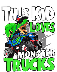 Cute Monster Truck Boys Girls This Loves Monster Trucks Striped Beanie with Solid Band