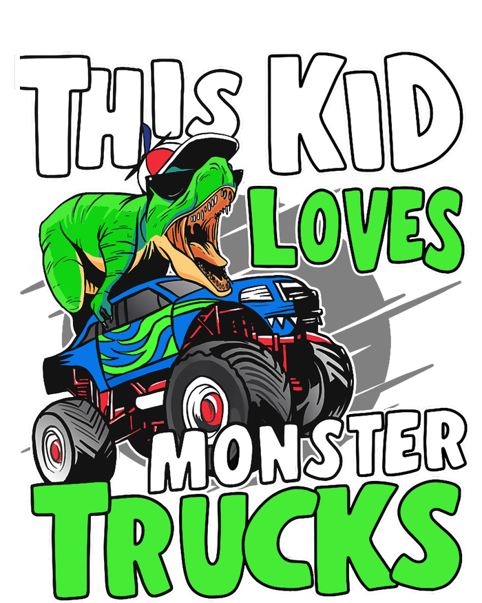 Cute Monster Truck Boys Girls This Loves Monster Trucks Striped Beanie with Solid Band