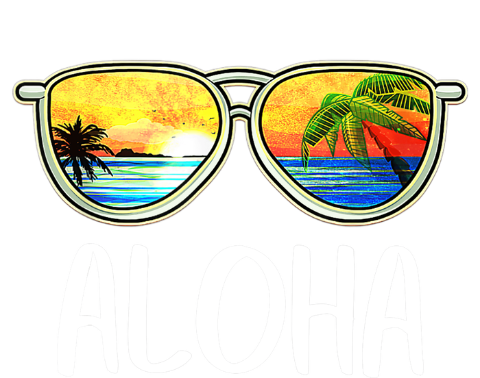 Aloha Hawaii Hawaiian Island Sunglasses Palm Trees Beach T-Shirt