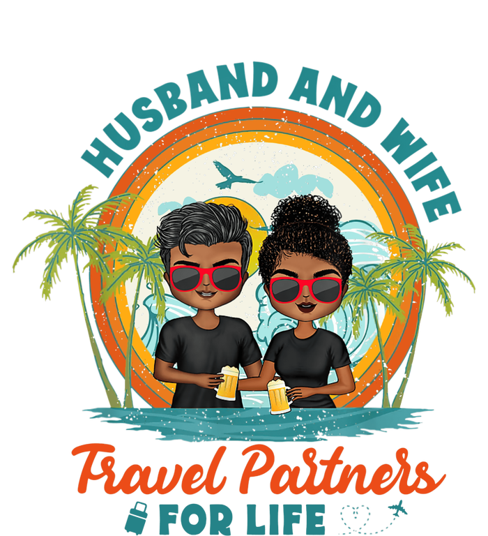 HusbandWife Travel Partners For Life Retro SummerBeach T-Shirt