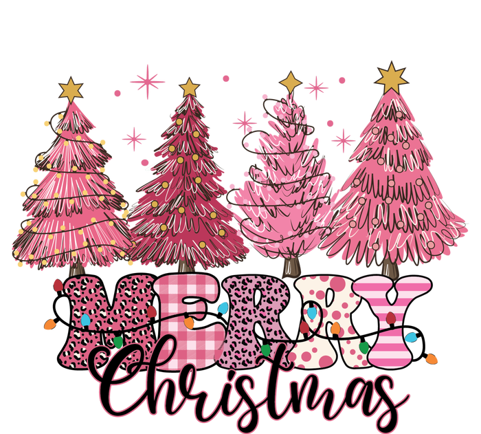 Merry Christmas Lights Pink Tree Gift Xmas Holidays T-Shirt