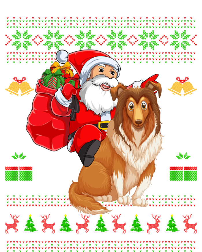 Ugly Xmas Santa Claus Riding Shetland Sheepdog Christmas Great Gift T-Shirt